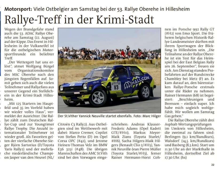 Hier mal der Vor- und Nachbericht aus dem Ostbelgischen Gren...